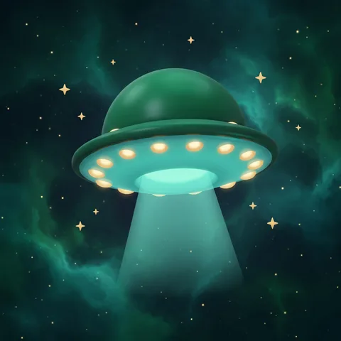 The saucer, on the aurora