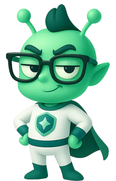 Zylo, the SuperGuide alien, standing by as your second player
